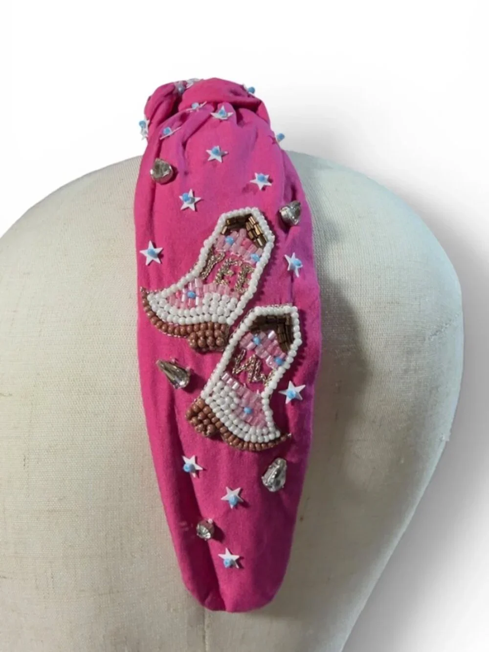 YEE HAW Cowboy Boot Beaded Headband New